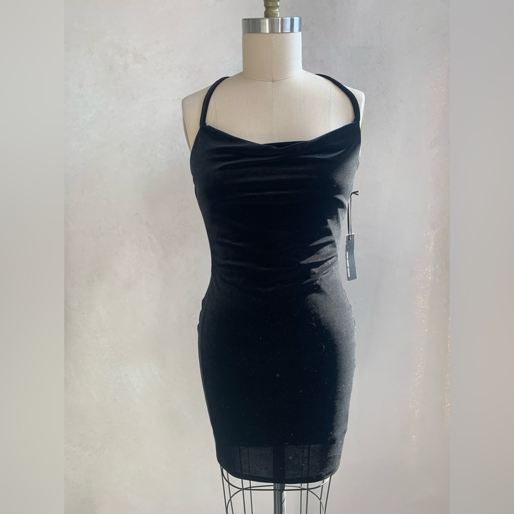 Lulu's Black Ruched Bodycon Mini Dress